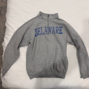 Vintage Gray University of Delaware Half Zip